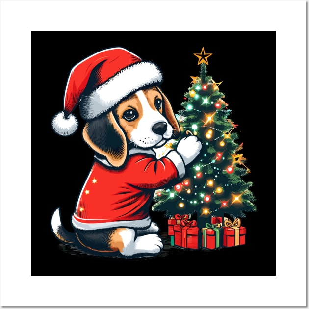 Beagle Dog Christmas Wall Art by Graceful Designs